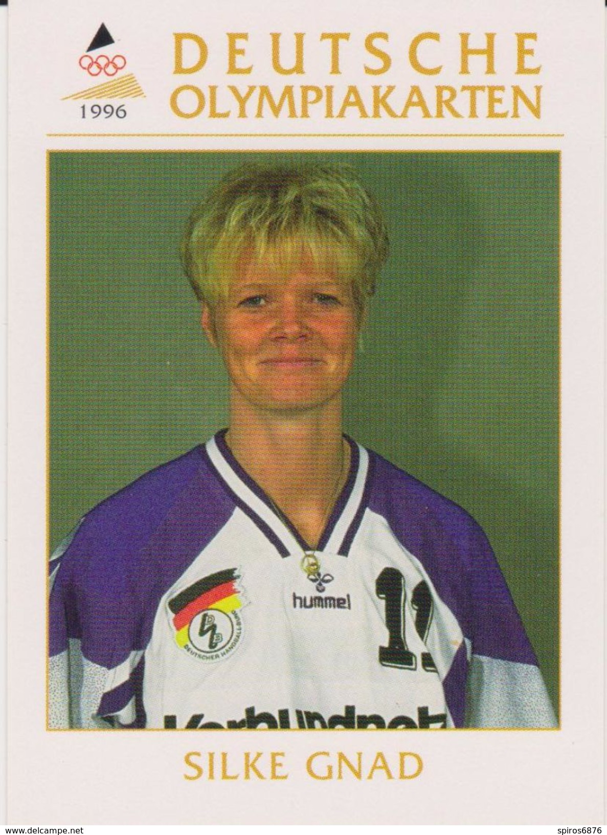 Original Handball Trading Card SILKE GNAD - National Team Germany - Nationalmannschaft Olympic Games Barcelona 1992 - Balonmano