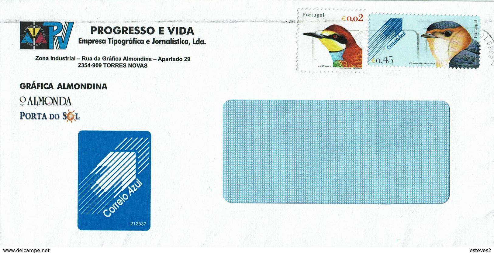 Portugal , 2002 , Swallow Daurica , Bee Birs , Torres Novas Postmark - Hirondelles