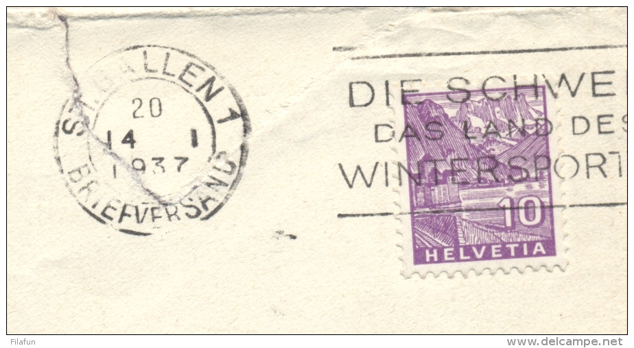 Schweiz - 1937 - 10 Porto UNGULTIG &amp; 10 C Porto On Cover St Gallen - Zürich Vv - Segnatasse