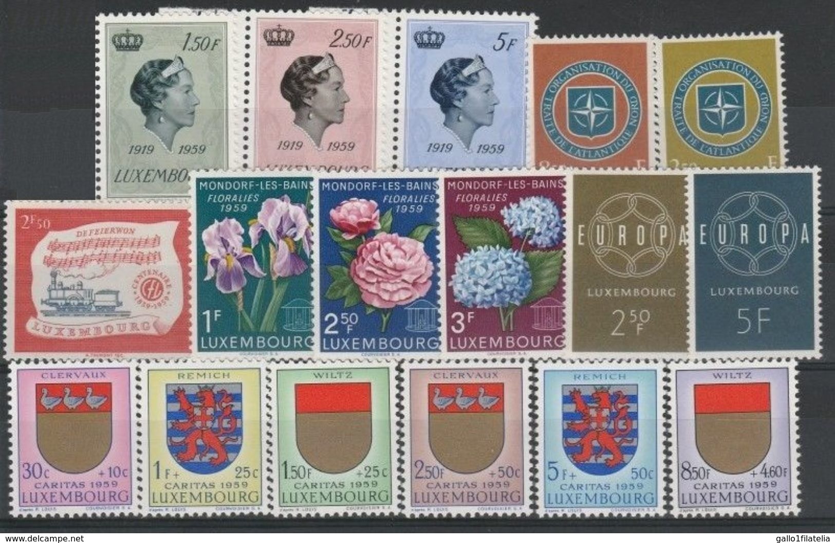 1959-LUSSEMBURGO / LUXEMBOURG-ANNATA COMPLETA / COMPLETE YEAR. MNH - Années Complètes