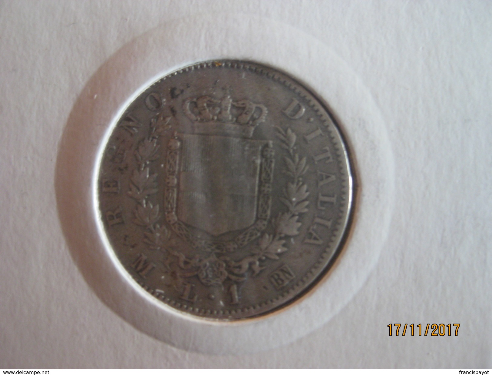 1 Lira 1863 M - 1861-1878 : Victor Emmanuel II