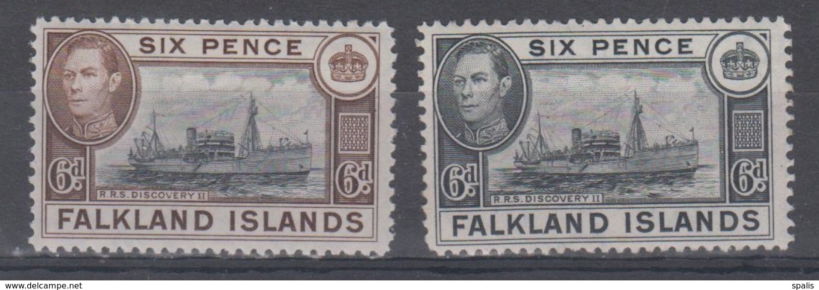 Falkland Islands 1938 Mi 86,1949 A86 Mlh - Falkland Islands