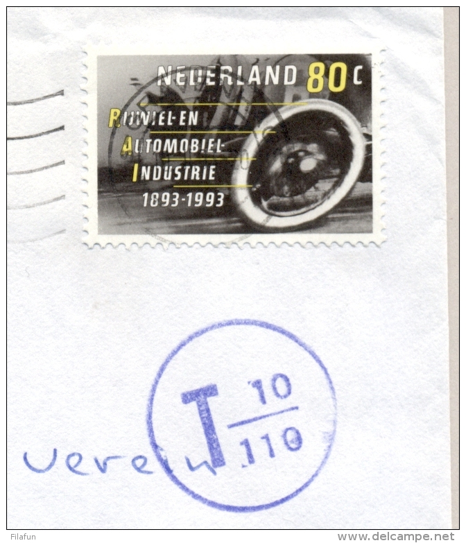 Schweiz - 1993 - 2x30c Regular Stamps Used As Portomarke On Incoming Cover From Nederland - Strafportzegels