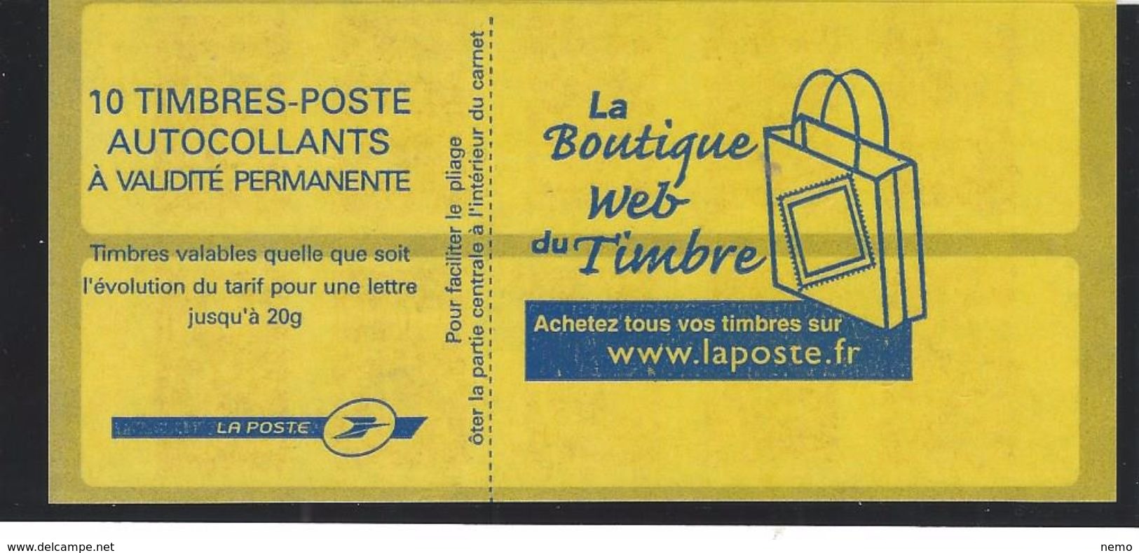 Yvert N°3744b-C2B : CARNET SAGEM MARIANNE DE LAMOUCHE. Timbres Blancs Sous U.V - Autres & Non Classés