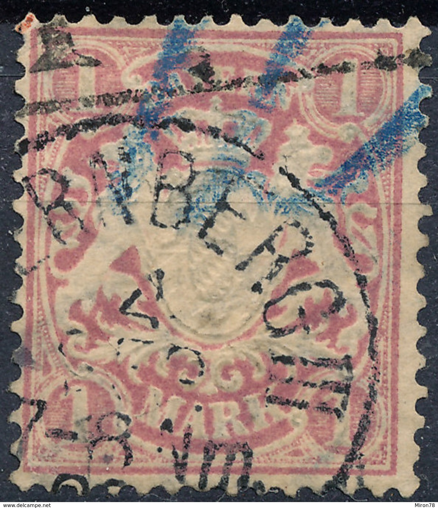 Stamp German States Bavaria 1m 1881-1906 Used Lot#14 - Used