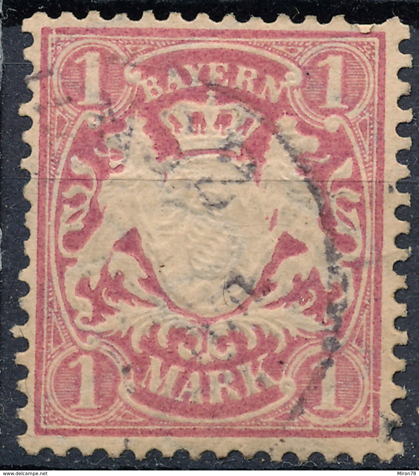 Stamp German States Bavaria 1m 1881-1906 Used Lot#15 - Used