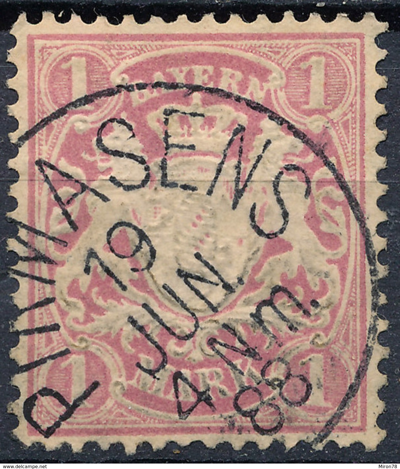 Stamp German States Bavaria 1m 1881-1906 Used Lot#17 - Used