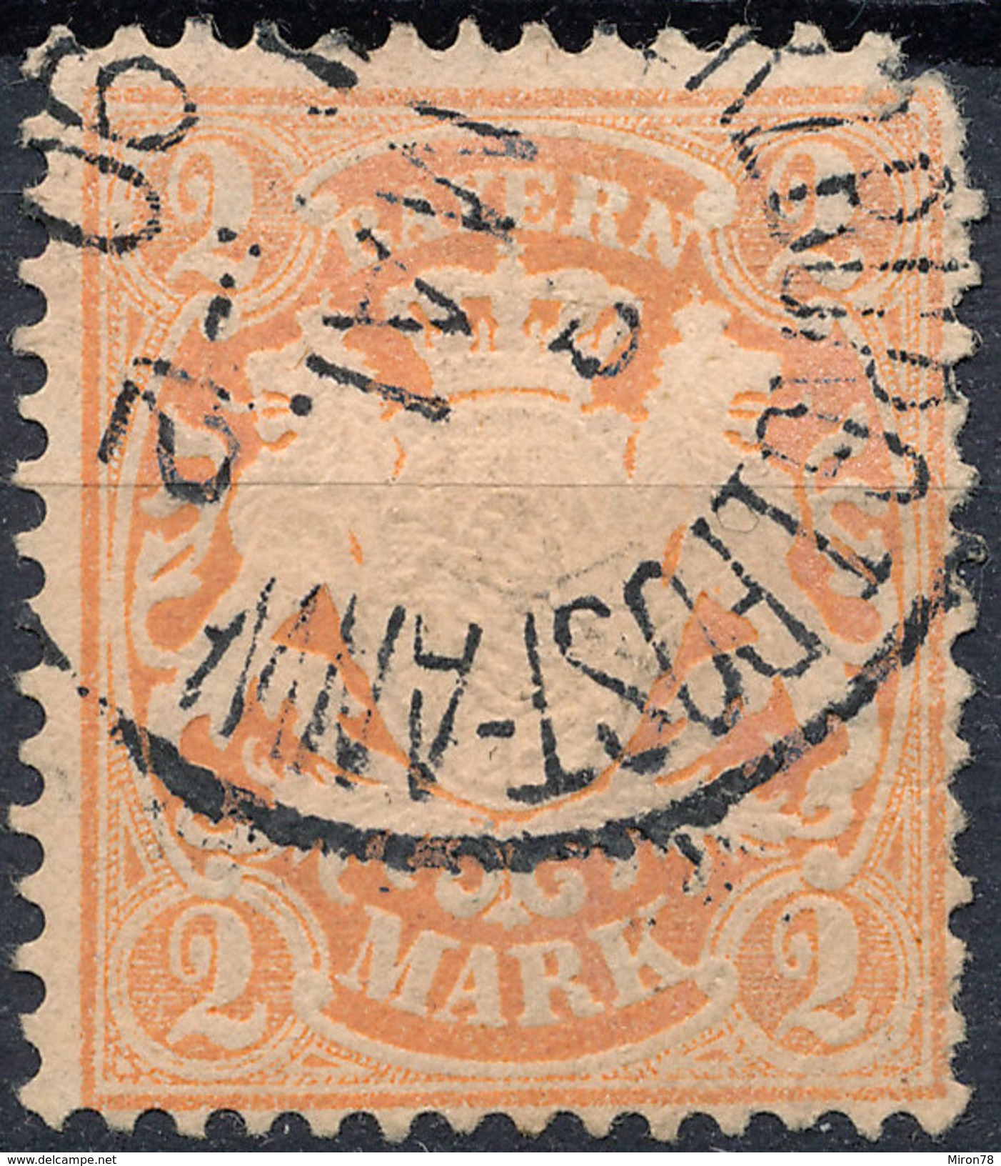 Stamp German States Bavaria 2m 1881-1906 Used Lot#32 - Used