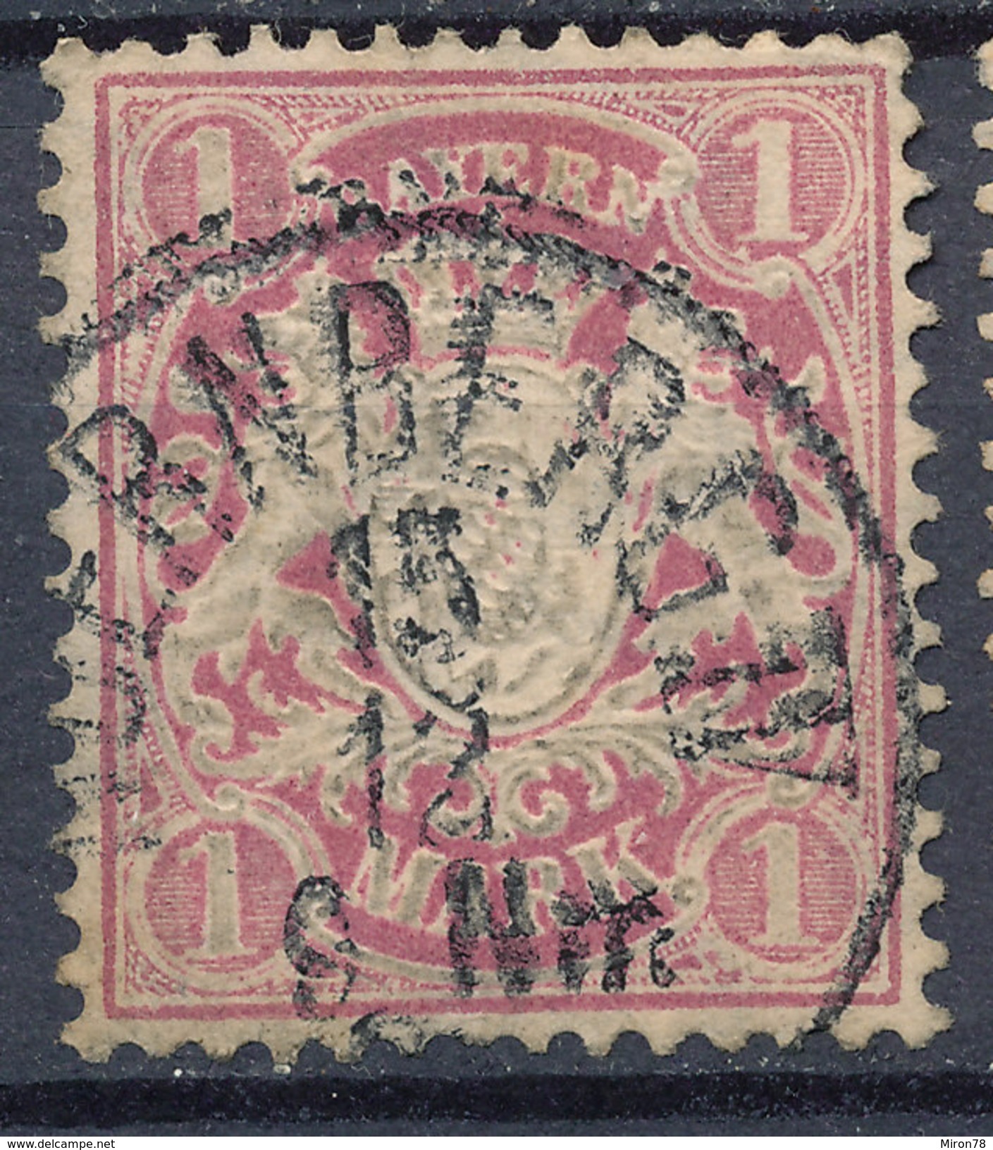 Stamp German States Bavaria 1m 1881-1906 Used Lot#33 - Used