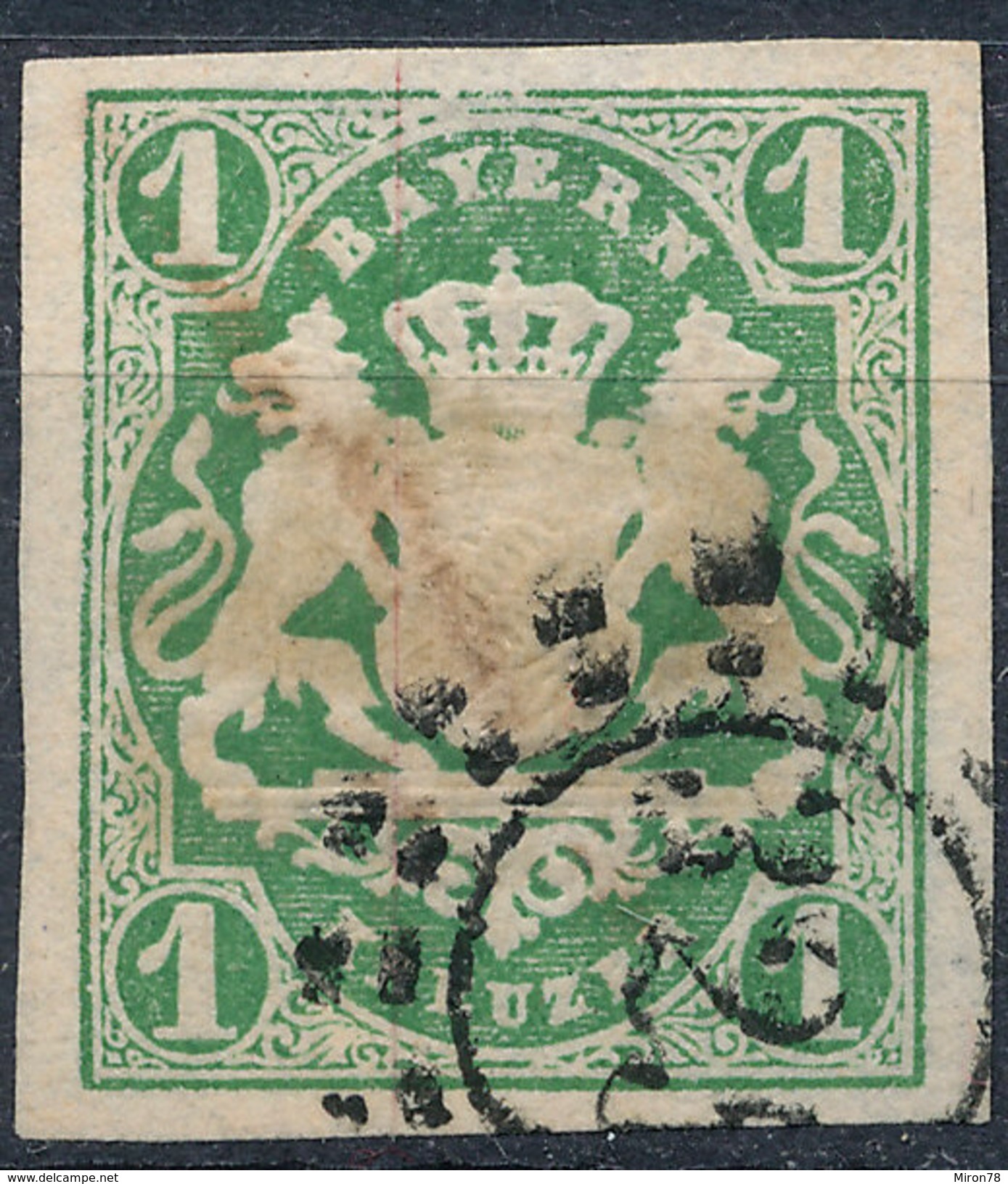 Stamp German States Bavaria 1kr 1867 Used Lot#37 - Used