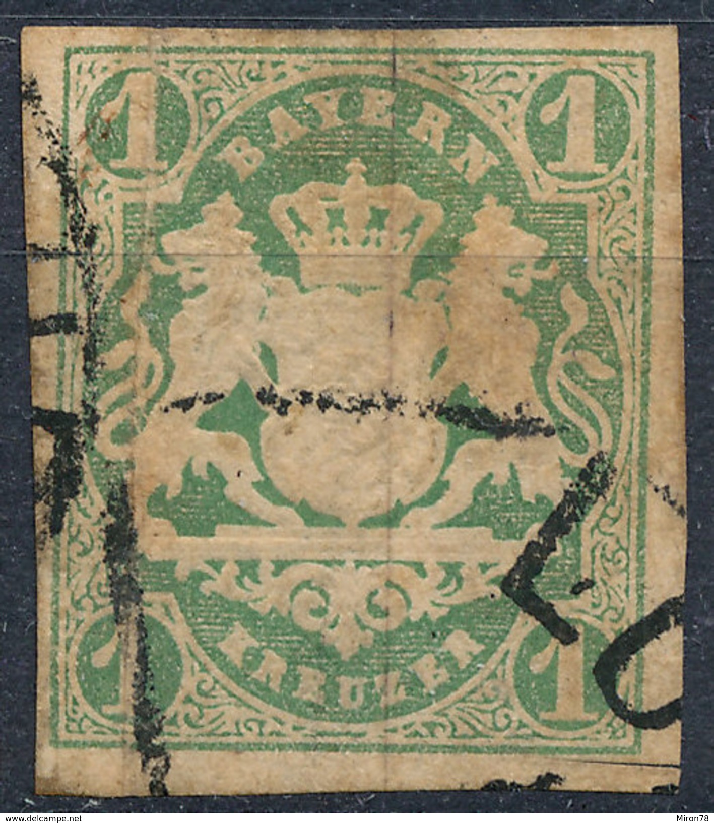 Stamp German States Bavaria 1kr 1867 Used Lot#40 - Used