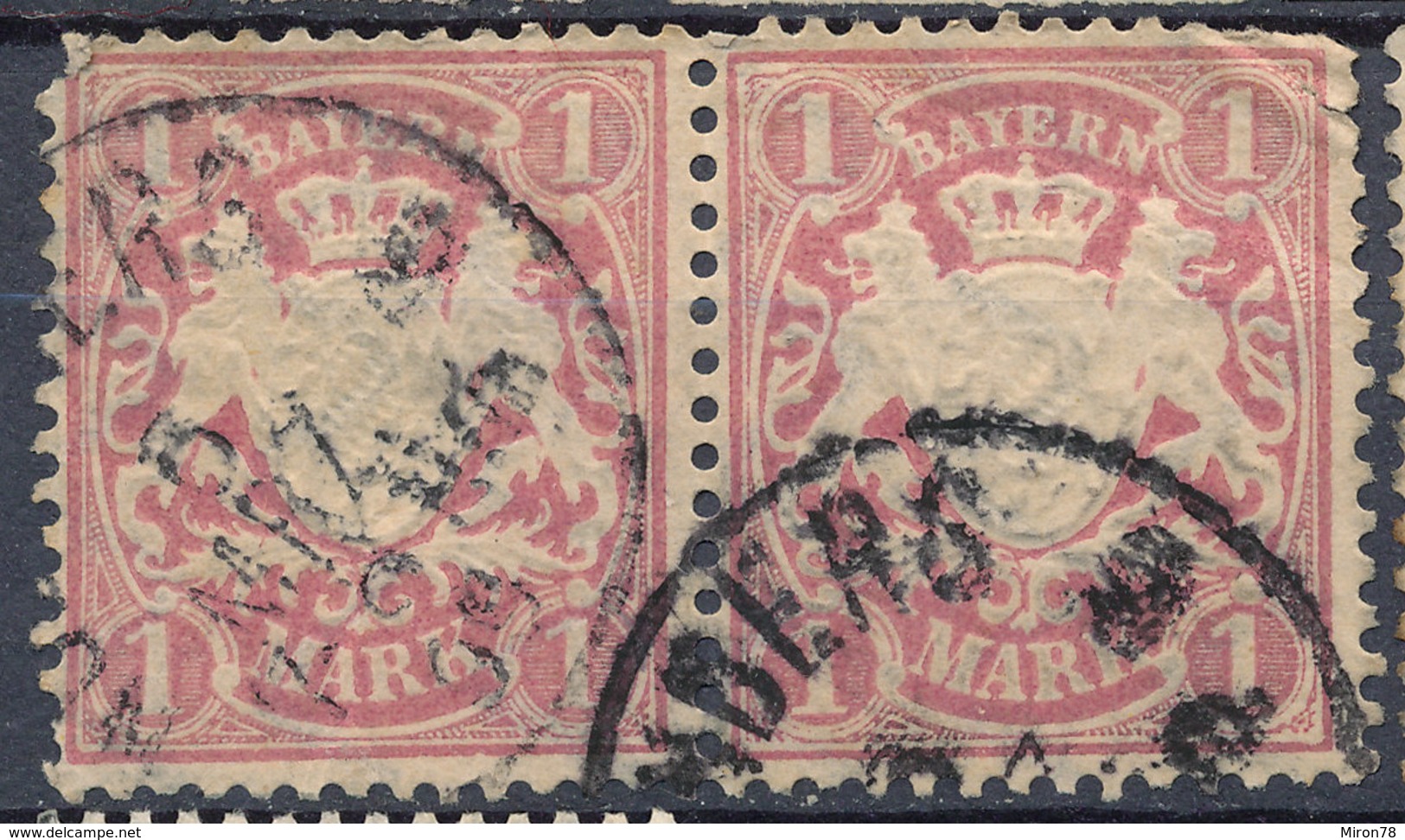 Stamp German States Bavaria 1m 1881-1906 Used Lot#53 - Used