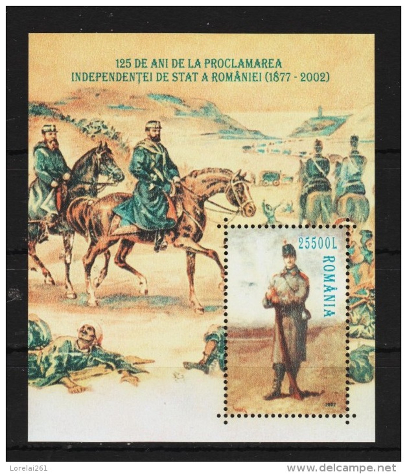 2002 -  125 ANI DE LA PROCLAMAREA INDEPENDENTEI Mi No 320 MNH - Blocks & Kleinbögen