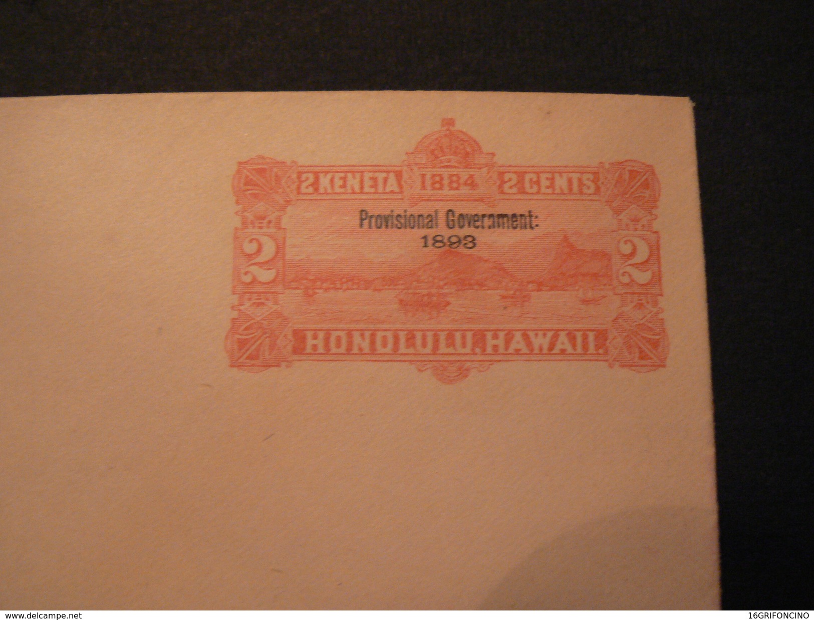 1893  POSTAGESTAMP OF PROVISIONAL GOVERNMENT OF HONOLULU HAWAII  ON LETTER ..///..BUSTA HONOLULU NUOVA - Hawaii