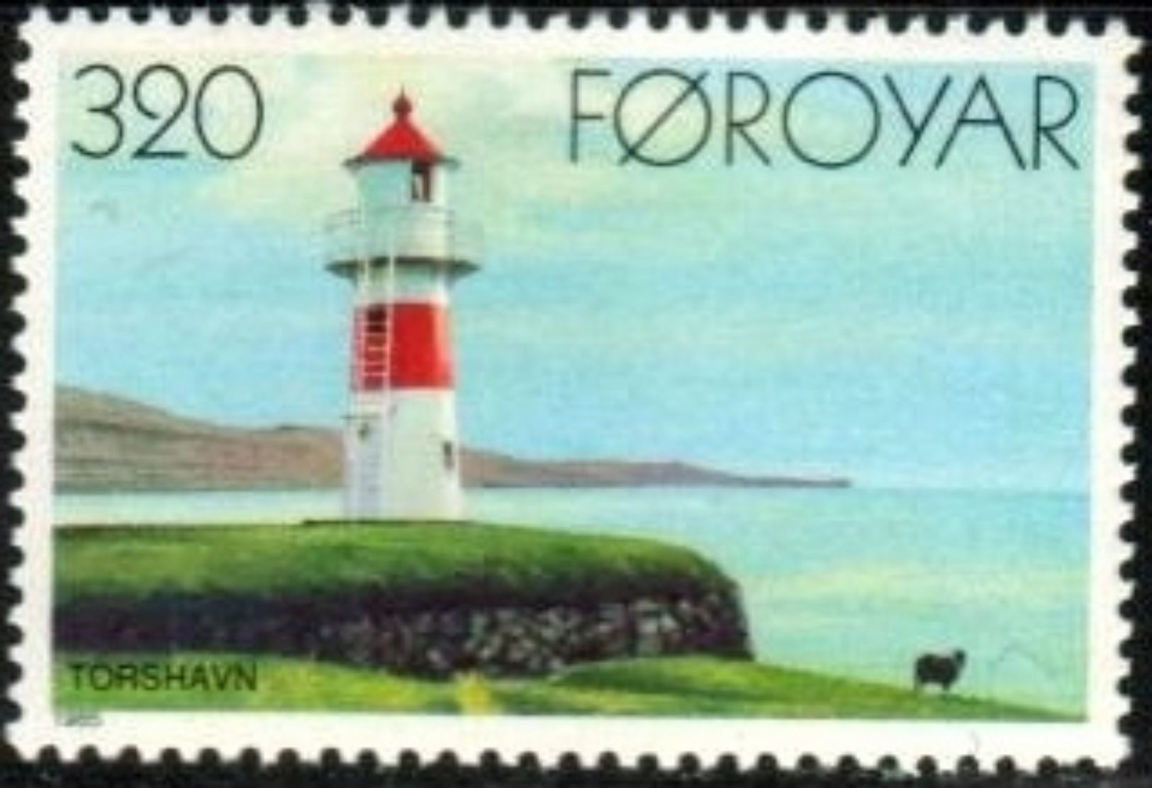 Lighthouse, Thorshavn, 1909, Faroe Islands Stamp SC#131 MNH - Féroé (Iles)