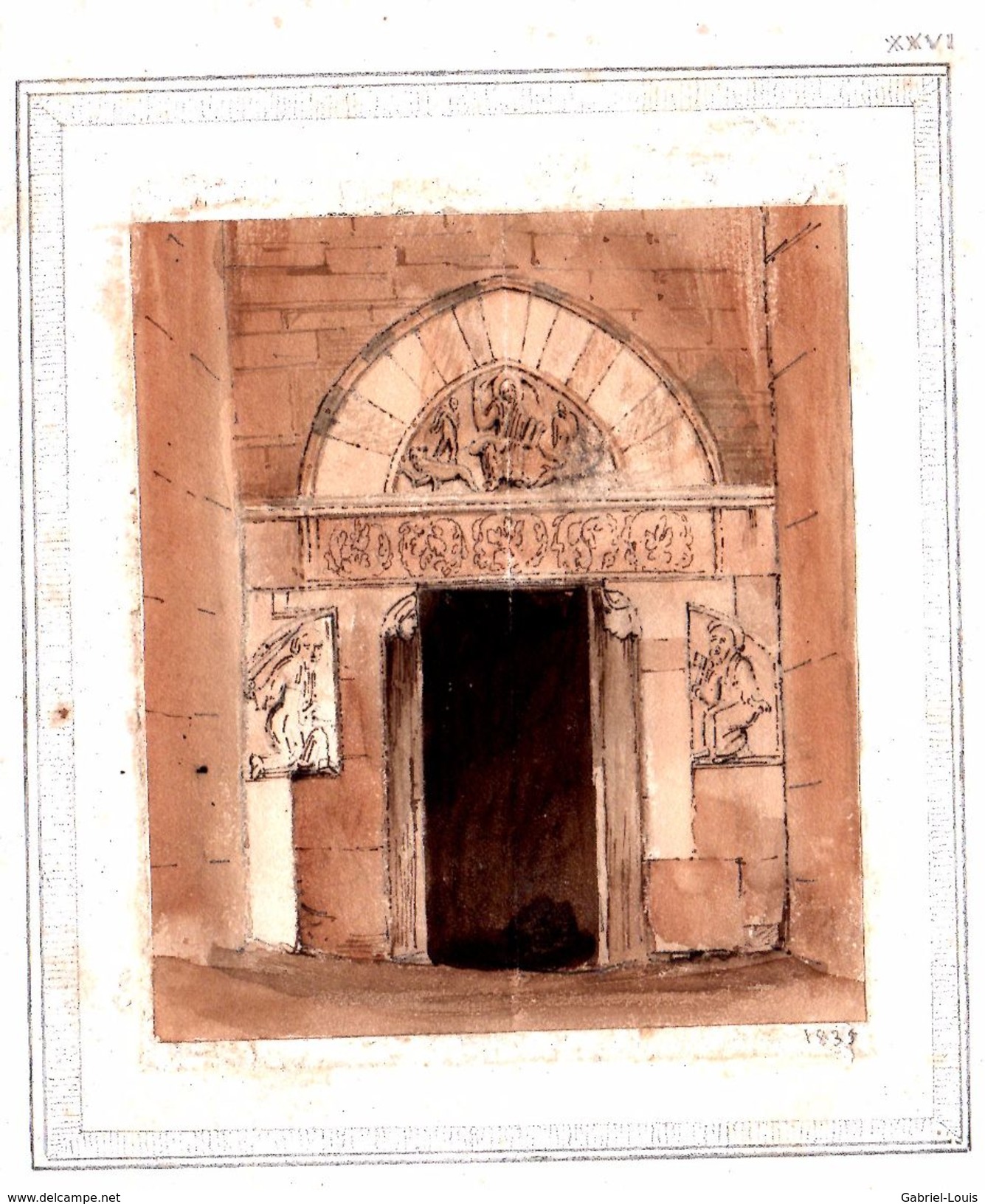 Carnet de croquis 1831 -1835 - Emilien Frossard - Région Avignon et Clermont-Ferrand - 25 dessins et aquarelles