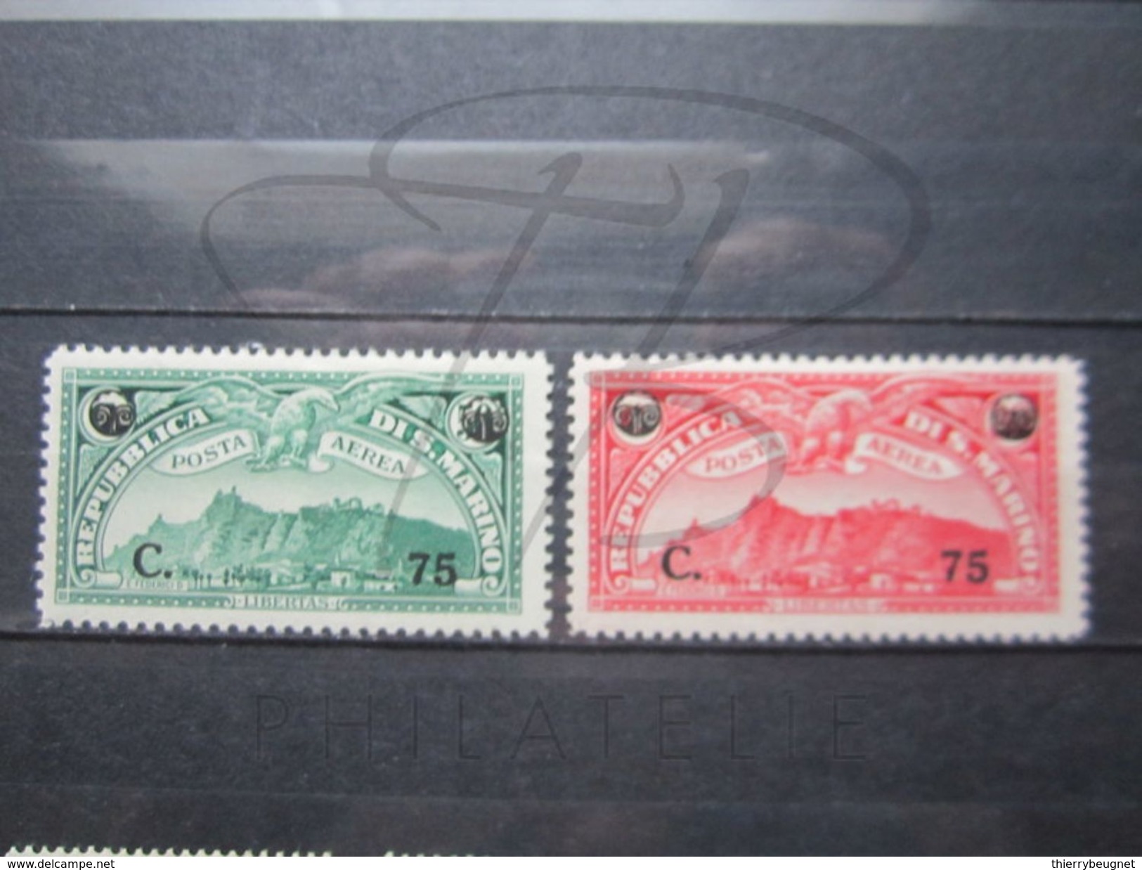 VEND BEAUX TIMBRES DE POSTE AERIENNE DE SAINT-MARIN N° 17 + 18 , X !!! - Corréo Aéreo