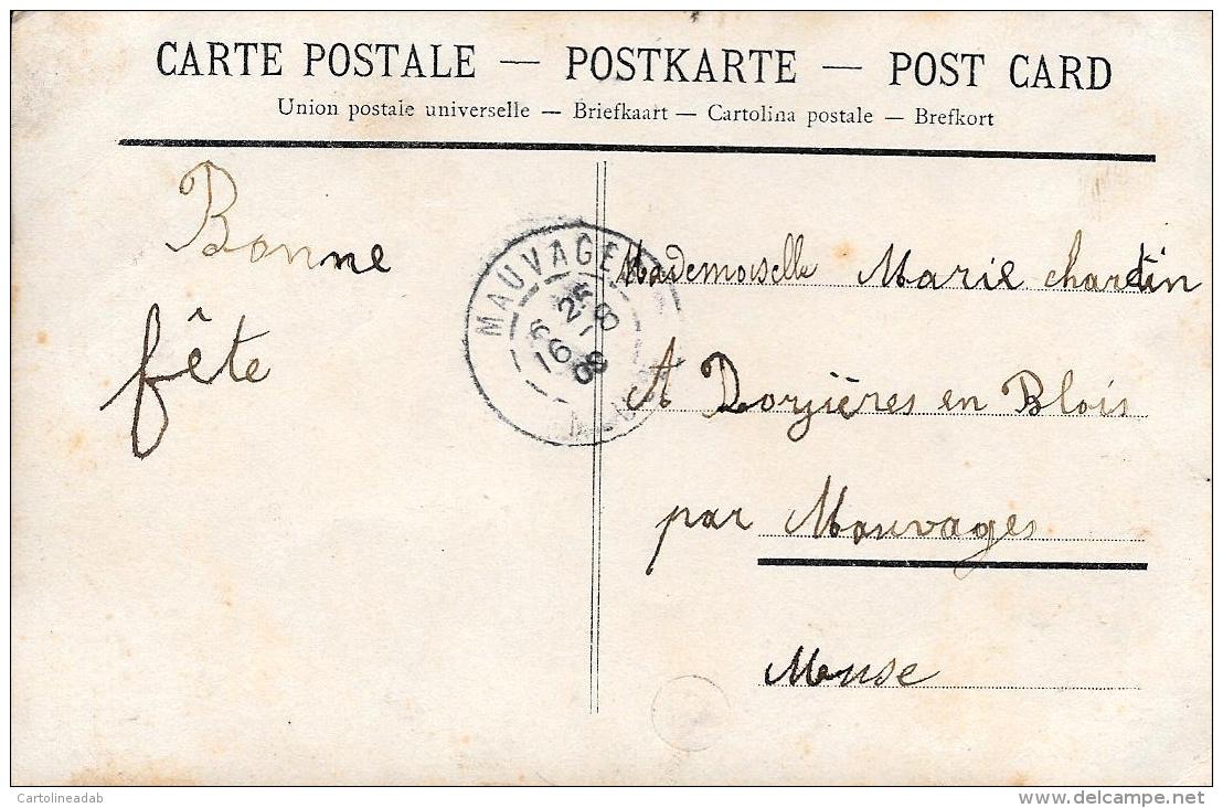 [DC11153] CPA - COPPIA CON FIORI - Viaggiata 1908 - Old Postcard - Coppie