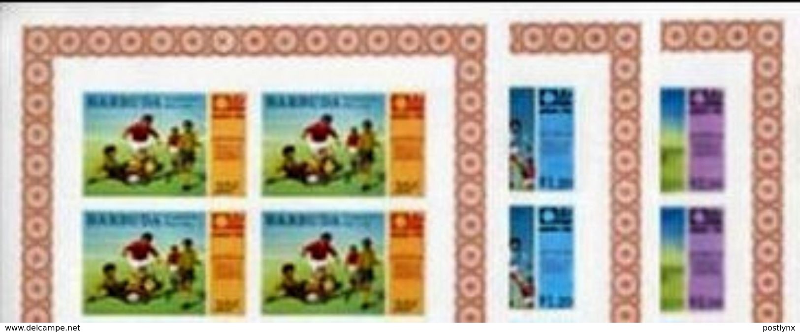 BARBUDA 1974 World Cup UNISSUED OVPT:W.GERMANY PERF.4-BLOCKS:3 (12 Stamps)officially Planned  Football Soccer - 1974 – Germania Ovest