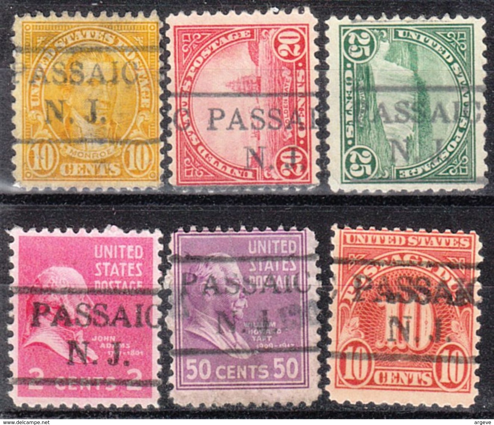 USA Precancel Vorausentwertungen Preo, Locals New Jersey, Passaic 479, 6 Diff. Perf. 11x10 1/2 - Vorausentwertungen