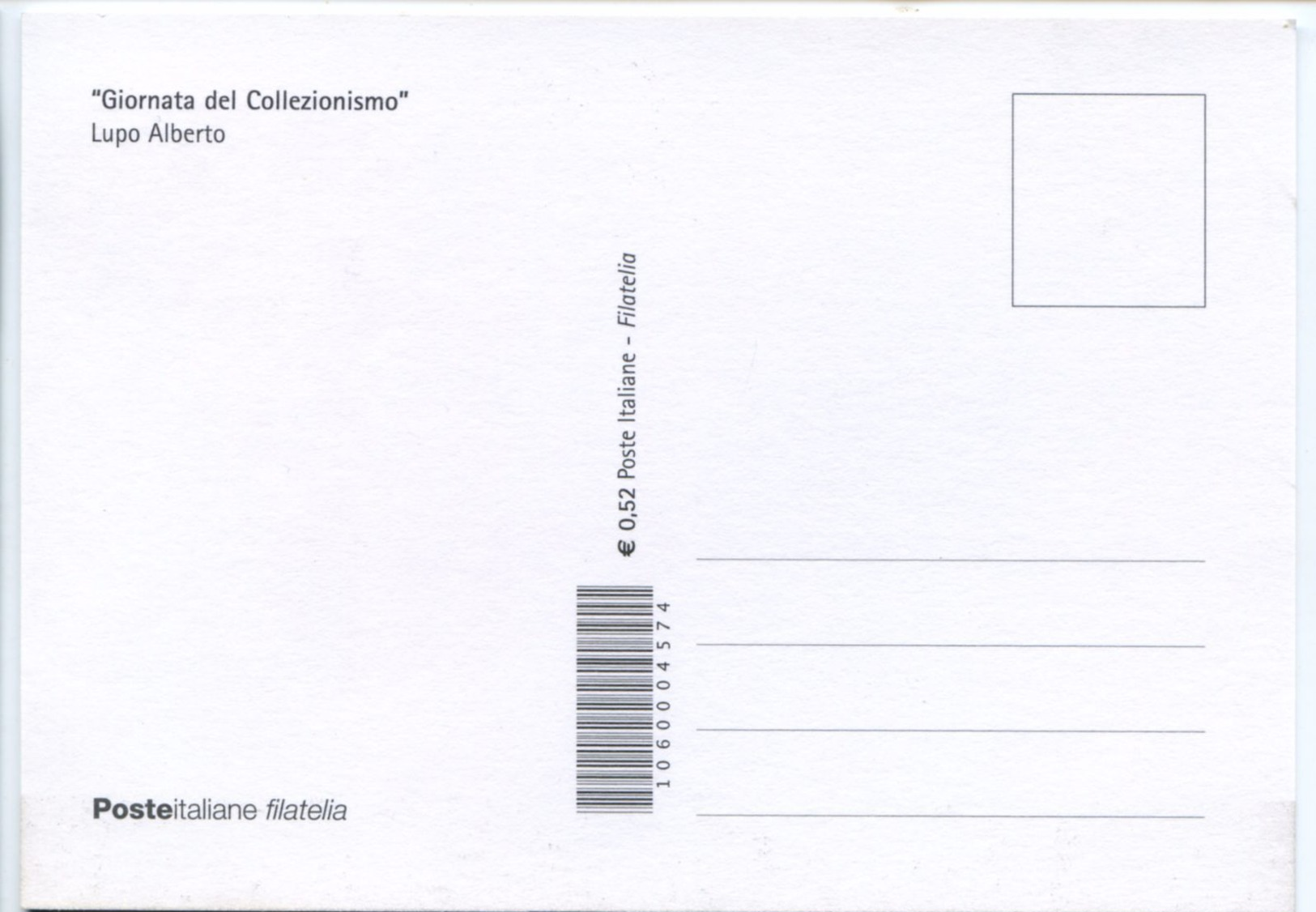 661> Cartolina LUPO ALBERTO = FDC Francobollo Giornata Del Collezionismo - Roma 23 OTTOBRE 2009 - Stripverhalen