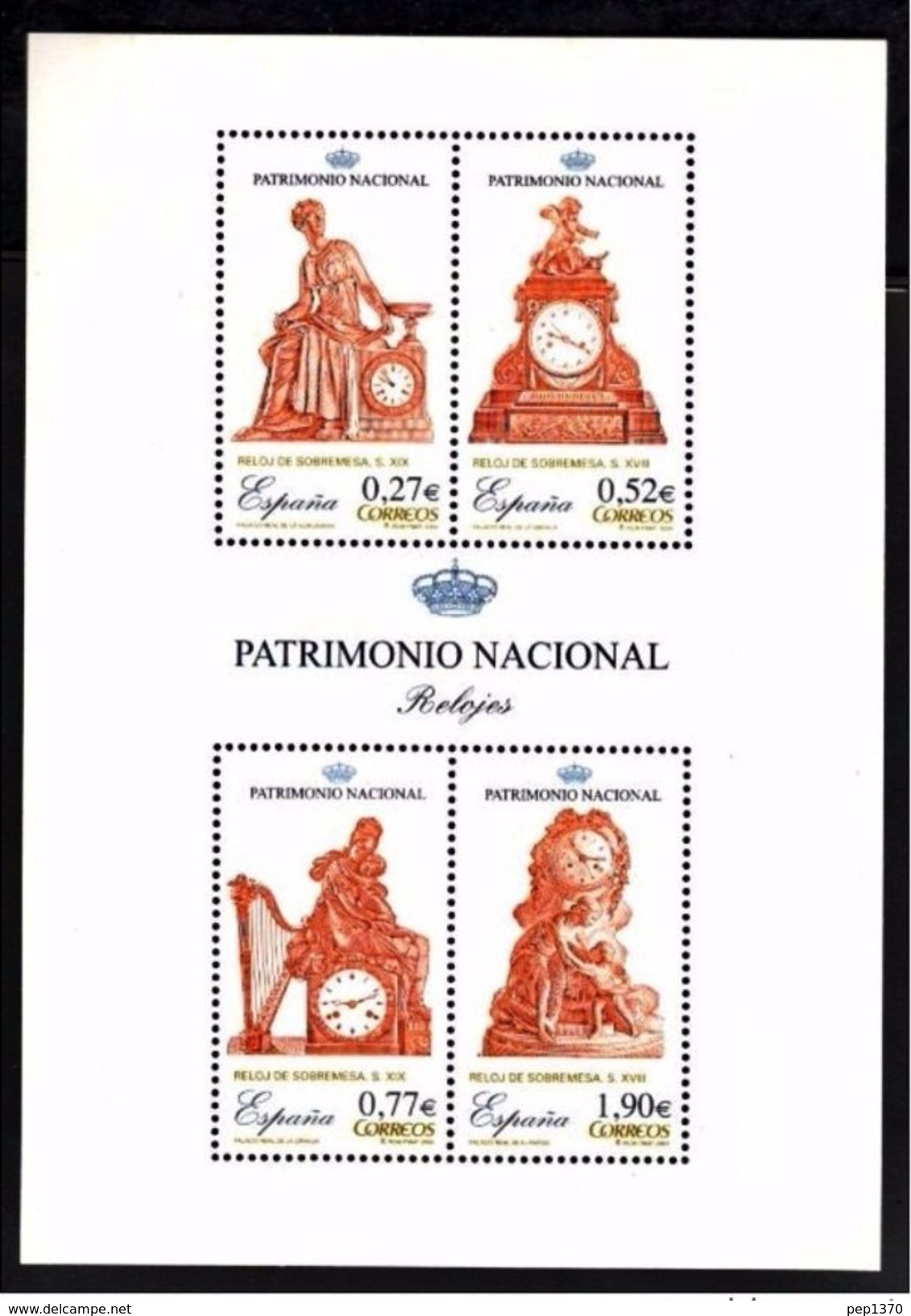 ESPAÑA 2004 - PATRIMONIO NACIONAL - RELOJES - Edifil Nº 4071 - YVERT BLOCK 135 - Relojería