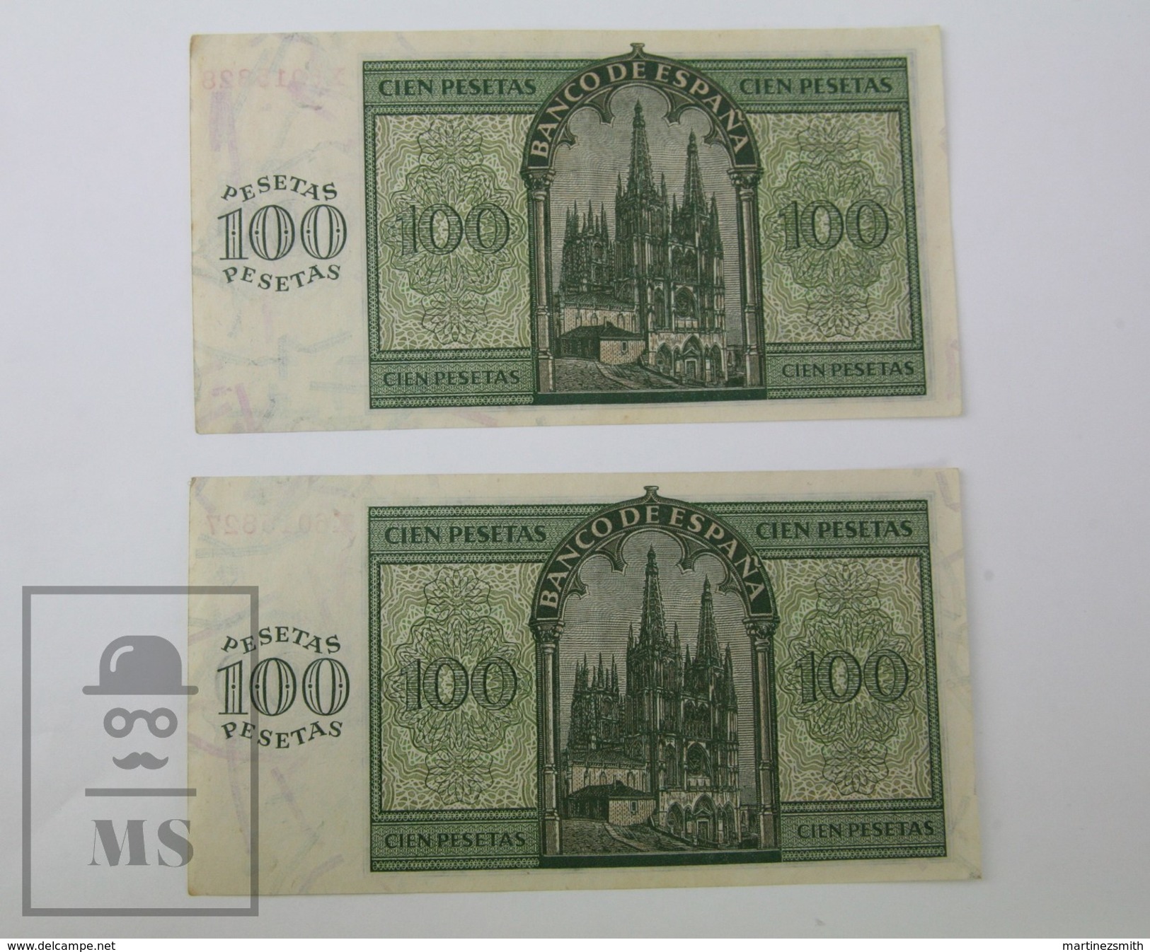 Spain/ España 2  Correlative Banknotes 100 Pesetas/ Ptas X Series  - Burgos 21 November 1936 - 100 Pesetas