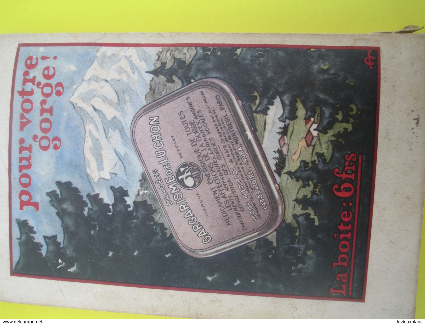 Almanach Sauba/ Laboratoires SAUBA/Pharmacie de la Gare /Jean Pfeifle / GARGAN/ 1936      CAL371