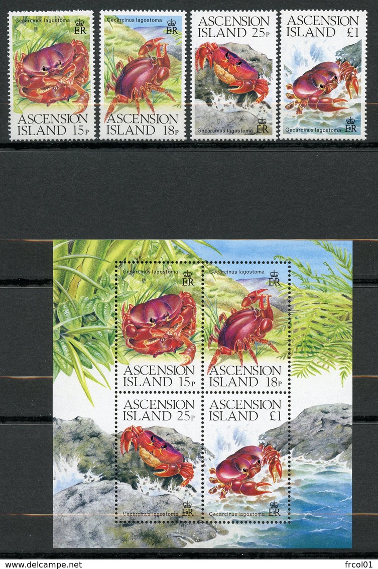 Ascension, Yvert 482/485**+BF18**, Scott 463/466**+487/487c, MNH - Ascension (Ile De L')