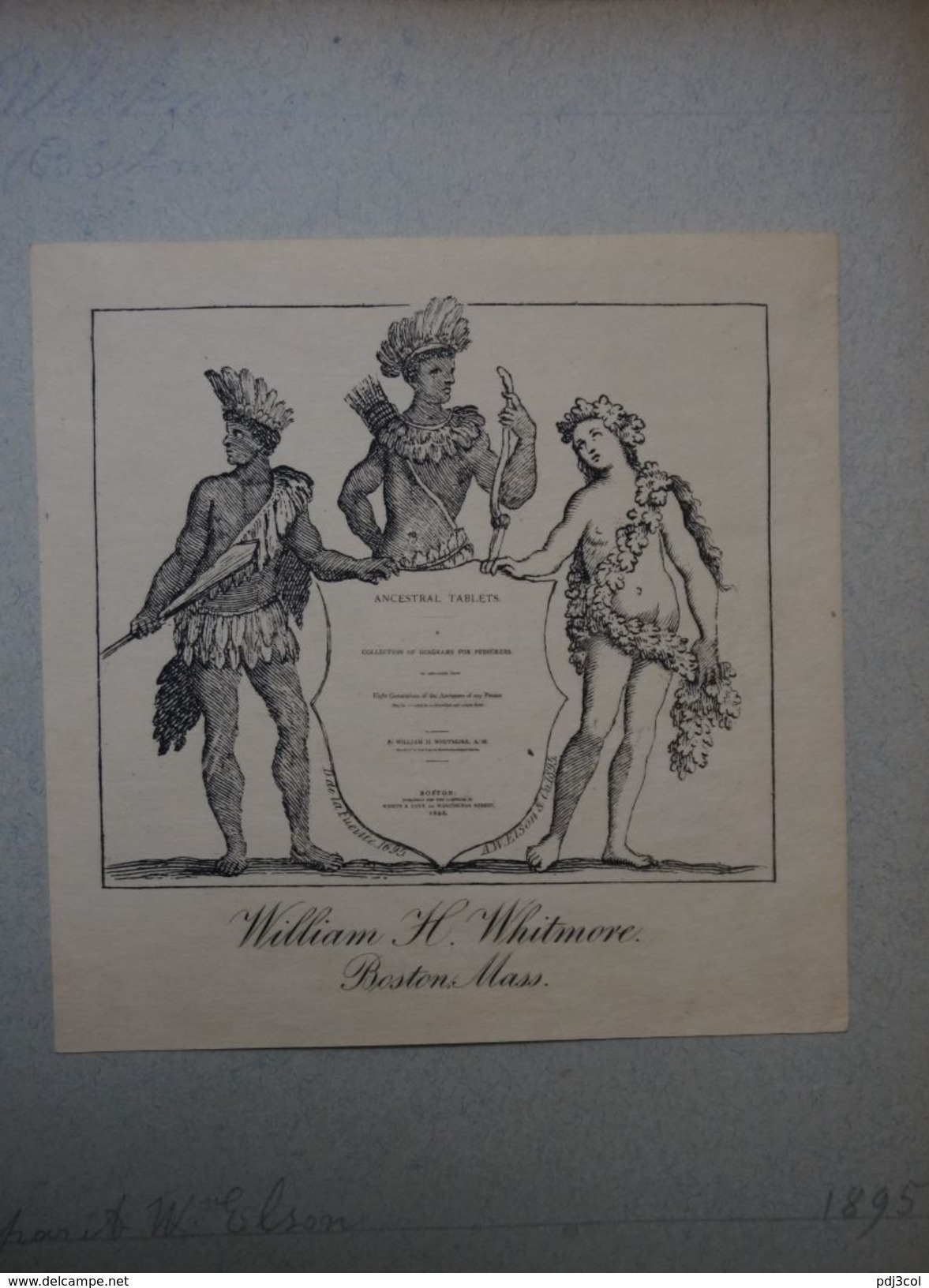 Amérique - Ex-libris Illustré - William H. WHITMORE - Boston Mass - Ex-libris