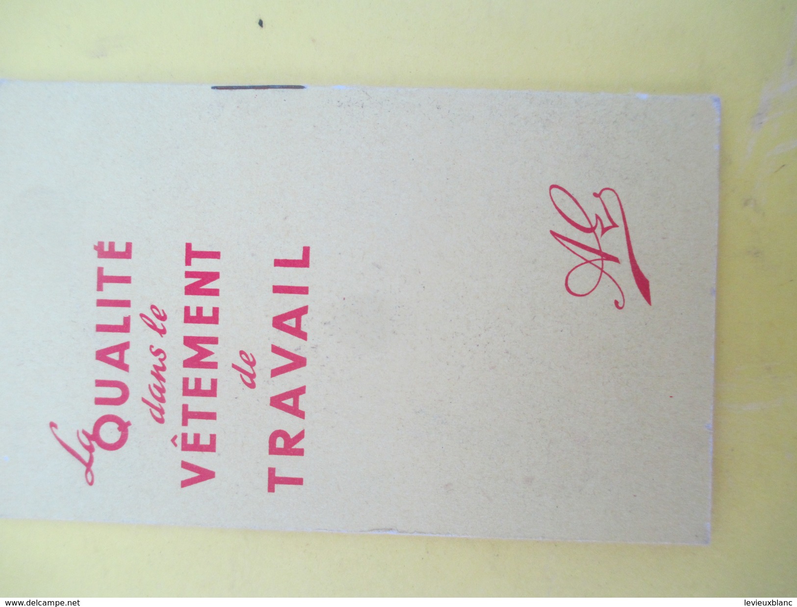 Calendrier-Livret De Sac/Adolphe LAFONT/La Qualité Dans Le Vêtement De Travail / LYON/1952    CAL373 - Sonstige & Ohne Zuordnung