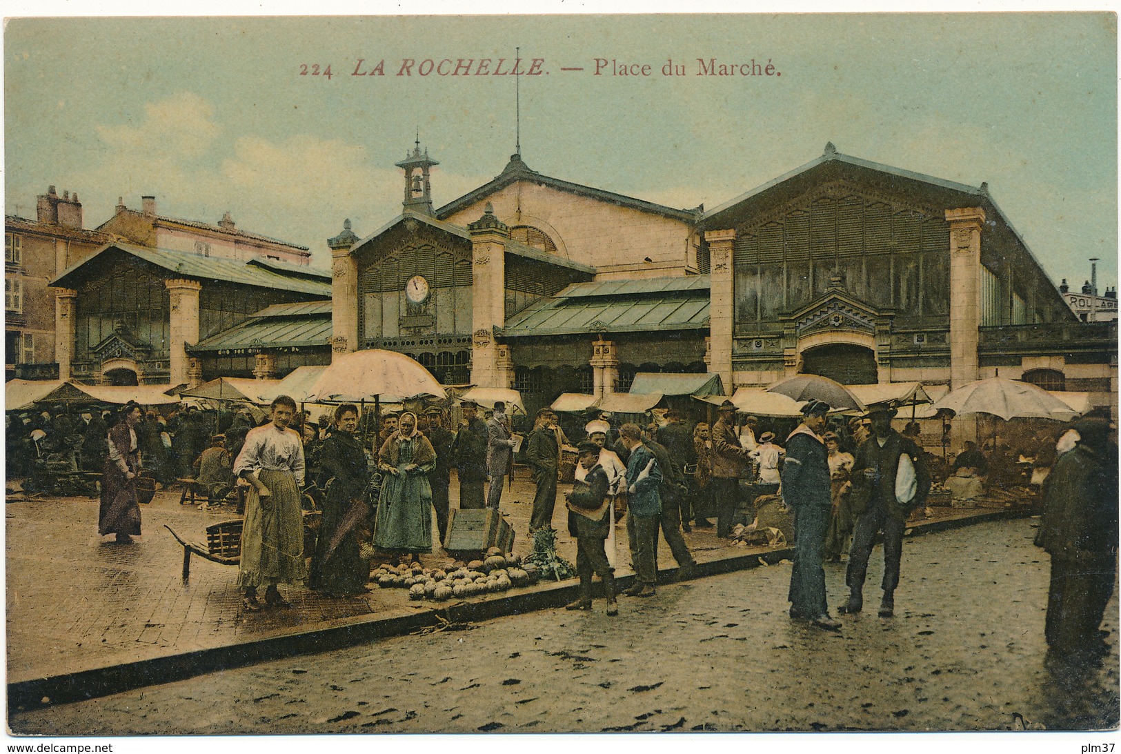 LA ROCHELLE - Place Du Marché, Carte Colorisée - La Rochelle