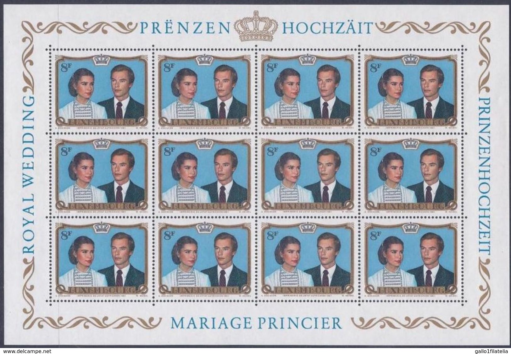 1981 - LUSSEMBURGO / LUXEMBOURG - NOZZE REALI / ROYAL WEDDING. MNH - Blocks & Sheetlets & Panes