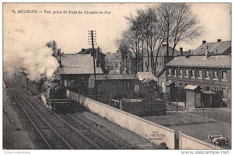 Aulnoye       59         Vue De La Voie Ferrée Prise Du Pont De Chemin De Fer         (voir Scan) - Aulnoye