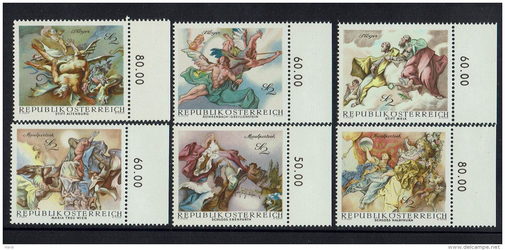 Österreich, " Barocke Fresken" MiNr 1278-1283,Satz,  Feinst Postfrisch - Unused Stamps