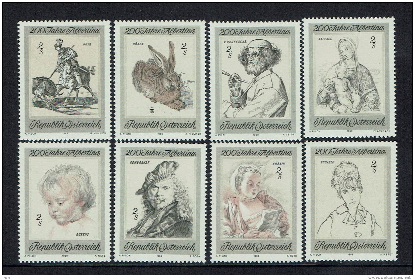 Österreich, " 200 Jahre Albertina" MiNr 1307-1314,Satz,  Feinst Postfrisch - Unused Stamps