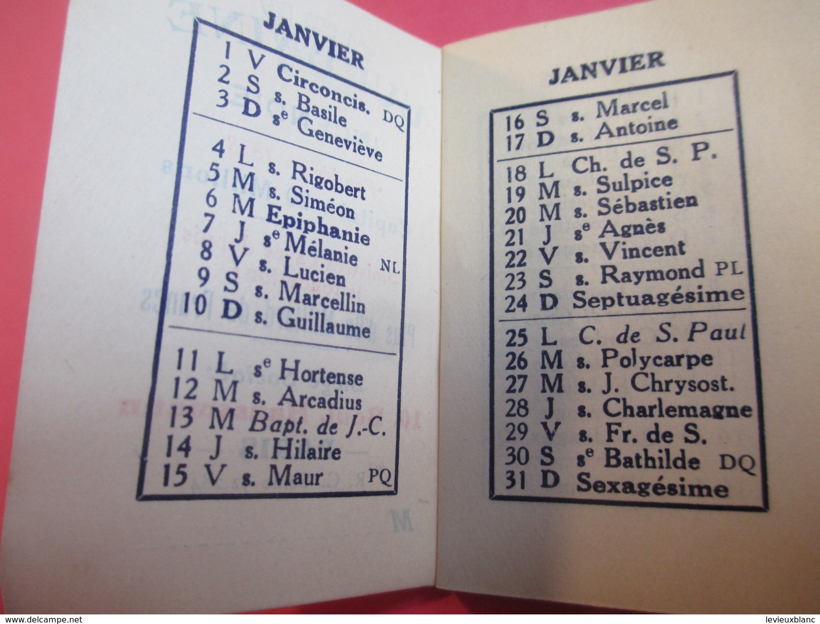 Mini Calendrier - Carnet / L'URBAINE/ Cie D'ASSURANCES/Incendie/Bd Haussmann Paris/ 1932             CAL377 - Otros & Sin Clasificación