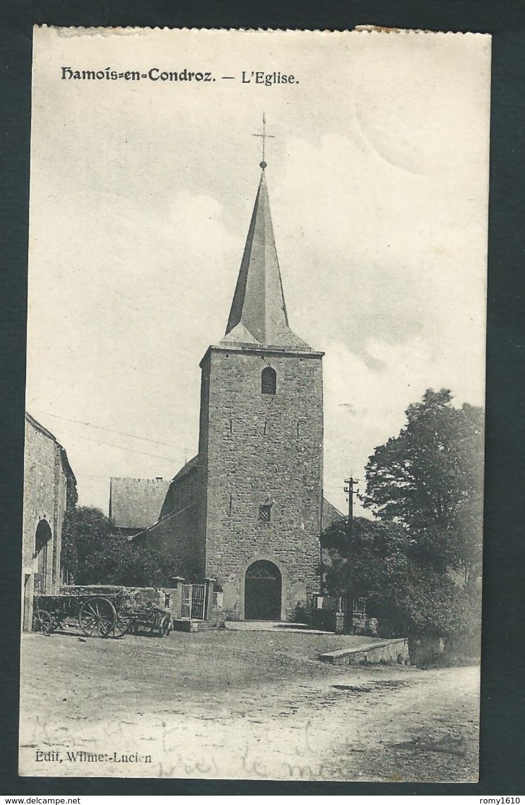 Hamois-  En- Condroz. L'Eglise. Chariots Agricoles. Scan Recto/Verso Et Agrandissement. - Hamois