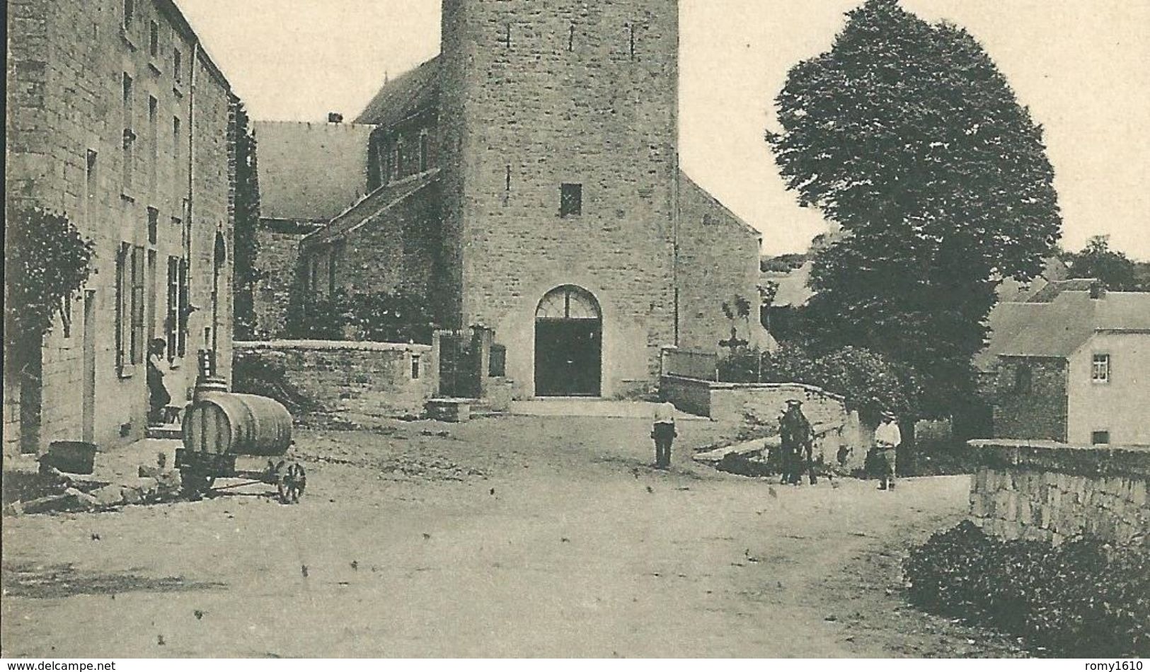 Hamois - L'Eglise.  Scan Recto/Verso Et Agrandissement.  Transport De Tonneau Sur Charroi. Edit: J. Pesesse. 3 Scans. - Hamois