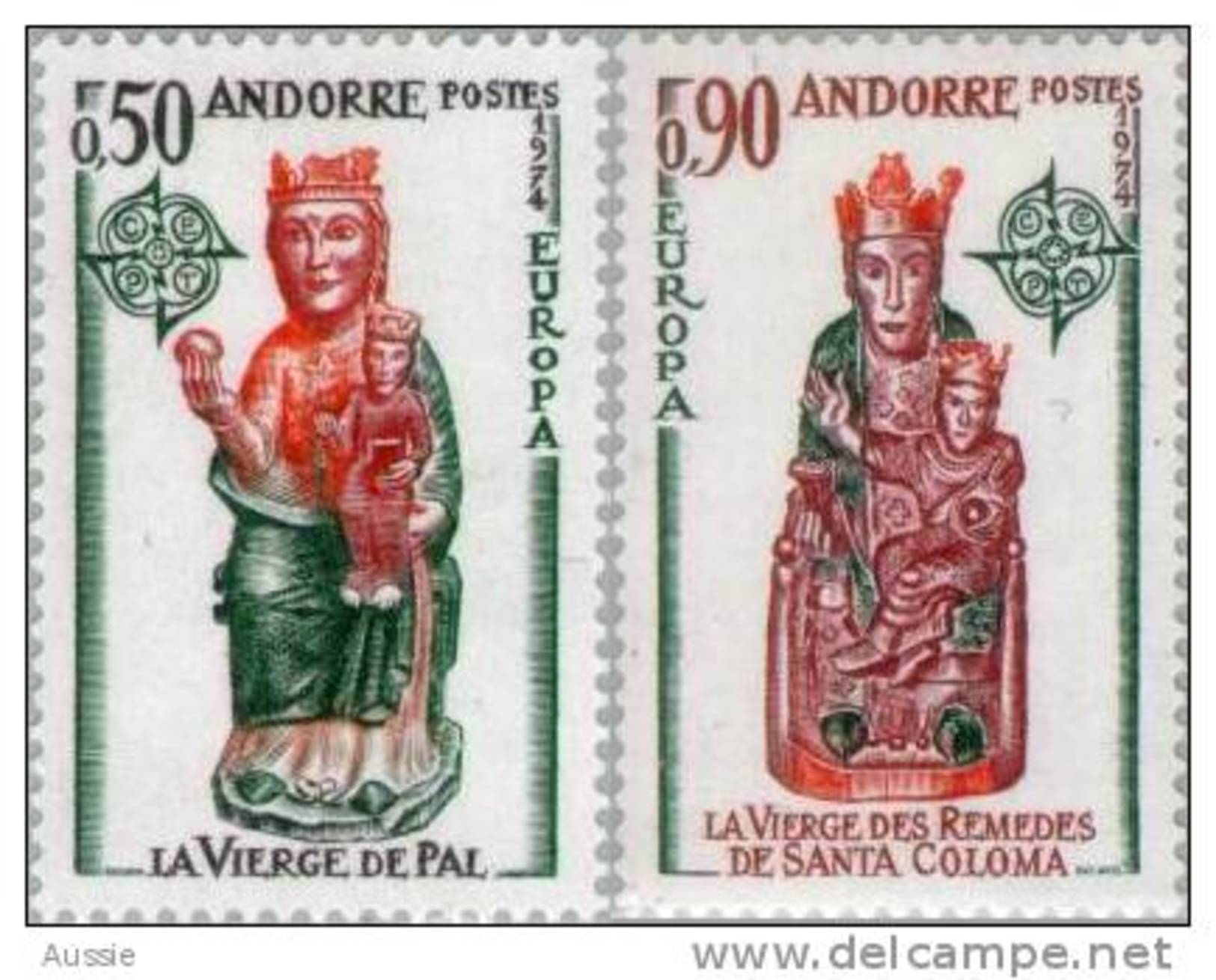 Cept 1974 Andorre Andorra Français Yvertn° 237-38 *** MNH Cote 55 Euro - 1974