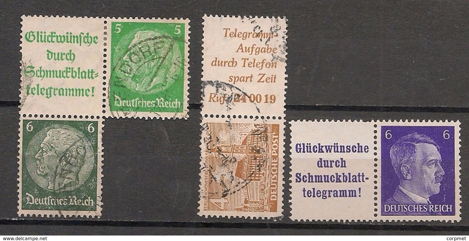 TELEGRAM - 3 GERMANY Used Stamps With Advcert Complement From CARNET - Cuadernillos