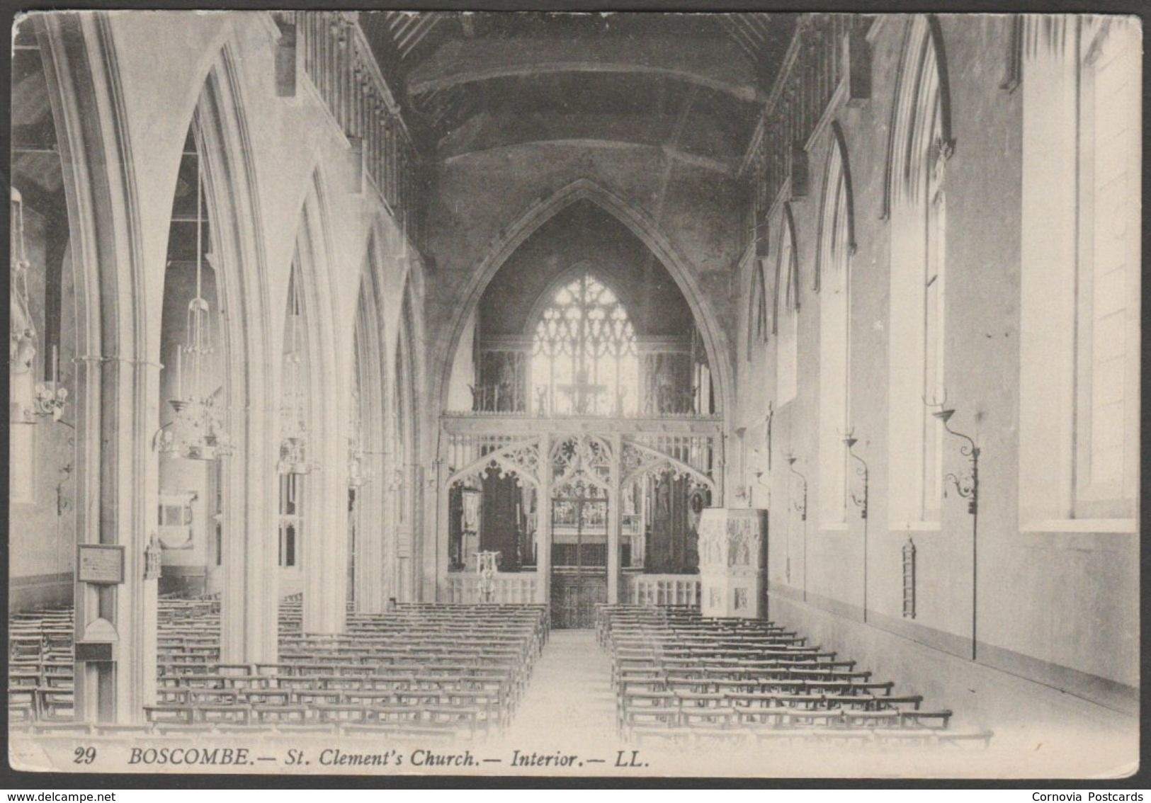 Interior, St Clement's Church, Boscombe, Hampshire, C.1910 - Lévy Postcard LL29 - Other & Unclassified