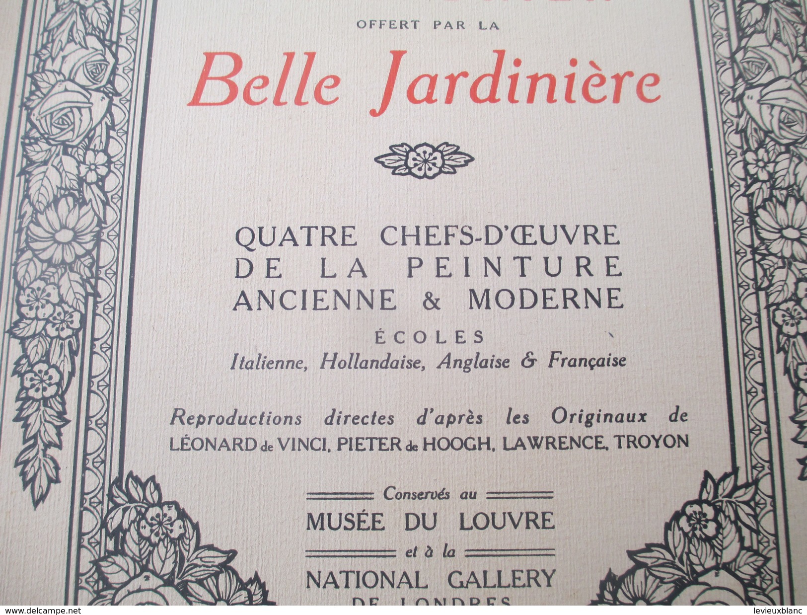 Calendrier De Luxe Très Grand Format/offert Par La BELLE JARDINIERE/Chefs D'oeuvre De La Peinture/Angers/1909 CAL382 - Andere & Zonder Classificatie