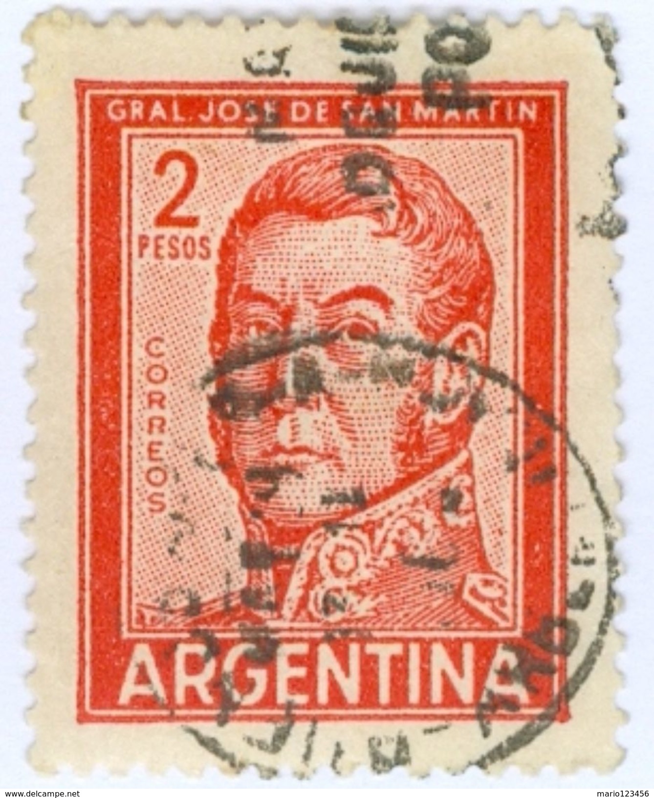 ARGENTINA, COMMEMORATIVO, GENERALE SAN MARTIN, 1961, FRANCOBOLLI USATI Scott 691 - Usati