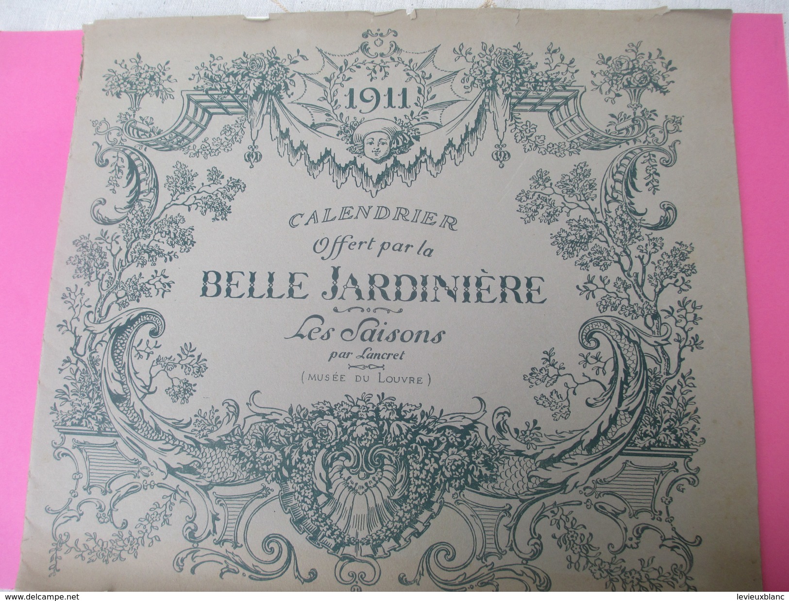 Calendrier De Luxe Très Grand Format/offert Par La BELLE JARDINIERE/Les Saisons Par Lancret/Louvre/Angers/1911    CAL384 - Autres & Non Classés