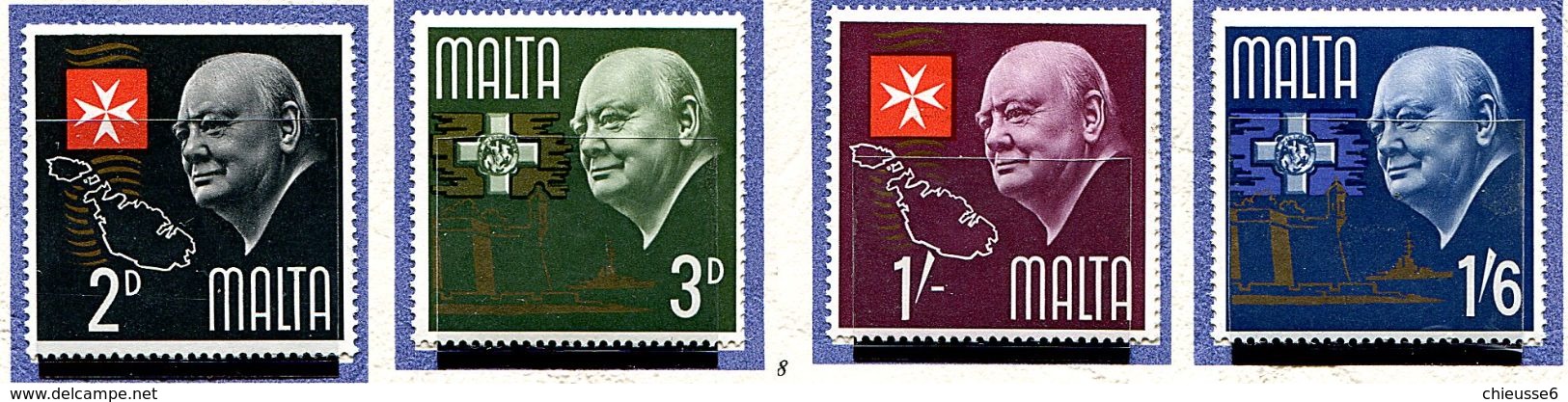 Malte ** N° 335 à 338 - Ann. De La Mort De Sir W. Churchill - - Malta