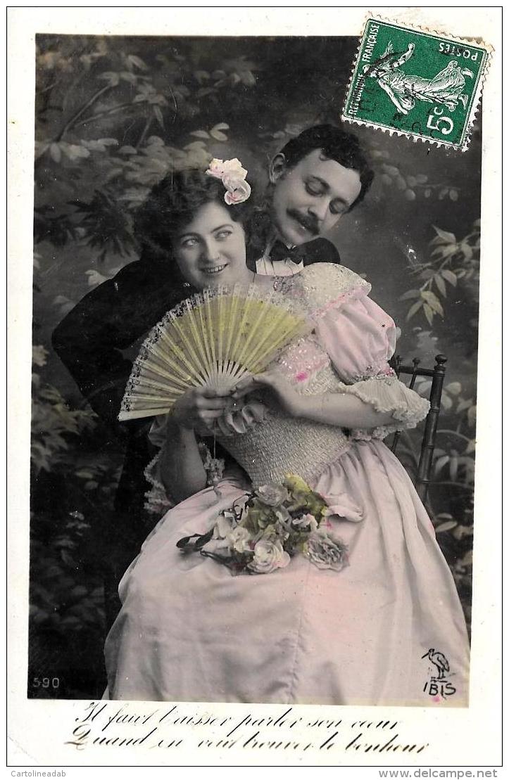 [DC11162] CPA - COPPIA - Viaggiata 1909 - Old Postcard - Coppie