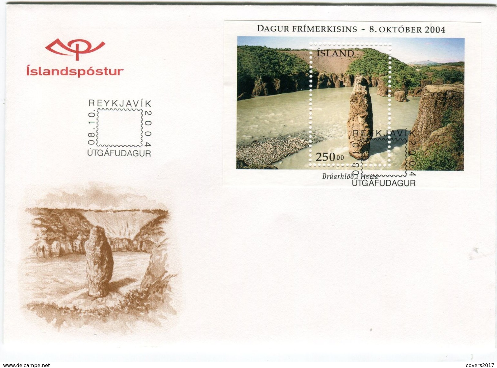 Iceland/Islande/Ijsland/Island FDC 01.IX.2004 Day Of The Stamp Souvenir Sheet Matching Cover - FDC