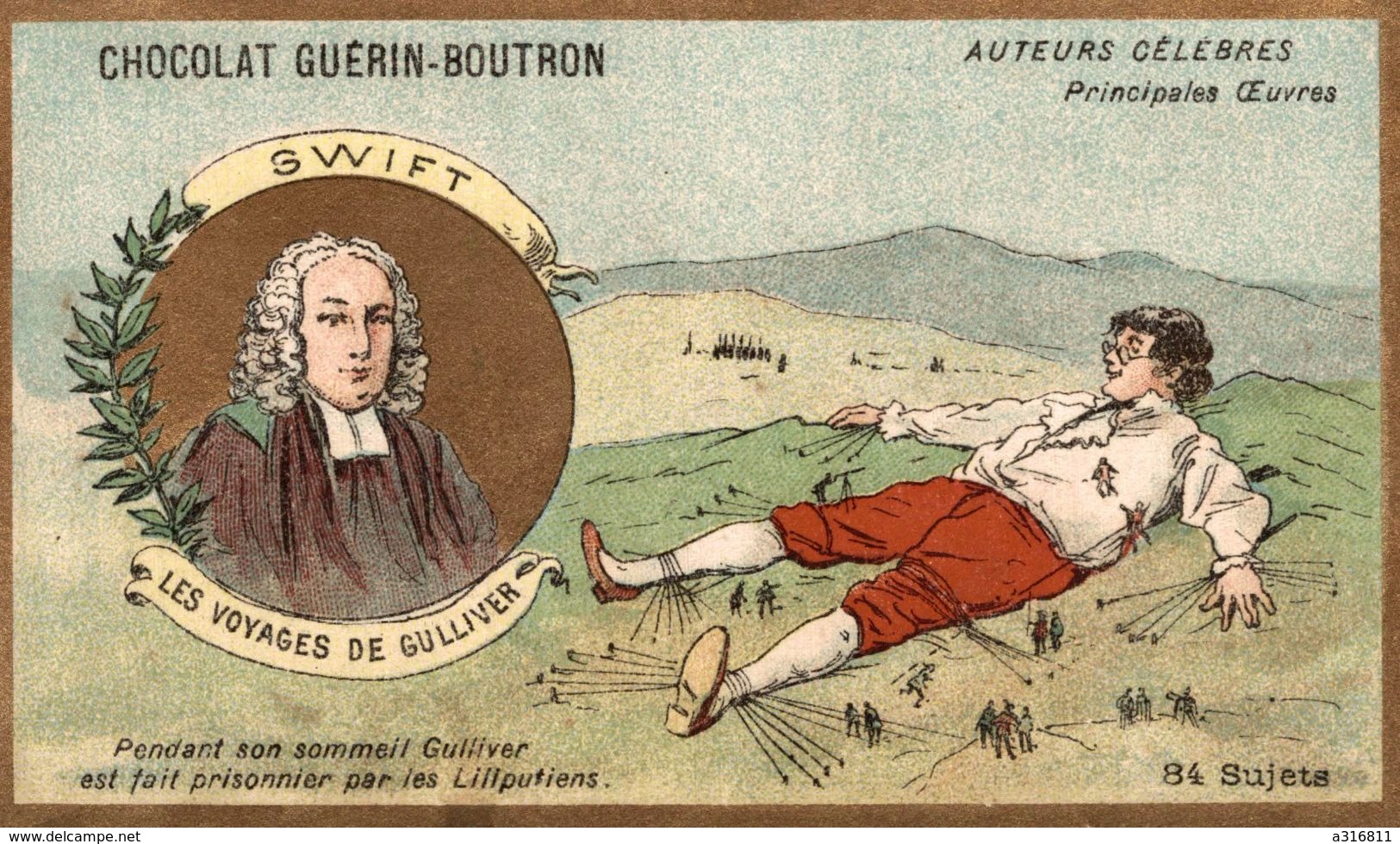 CHOCOLAT  GUERIN BOUTRON MIRABEAU A MR DE DREUX BREZEAUTEURS CELEBRES LES VOYAGES DE GULLIVER - Guerin Boutron