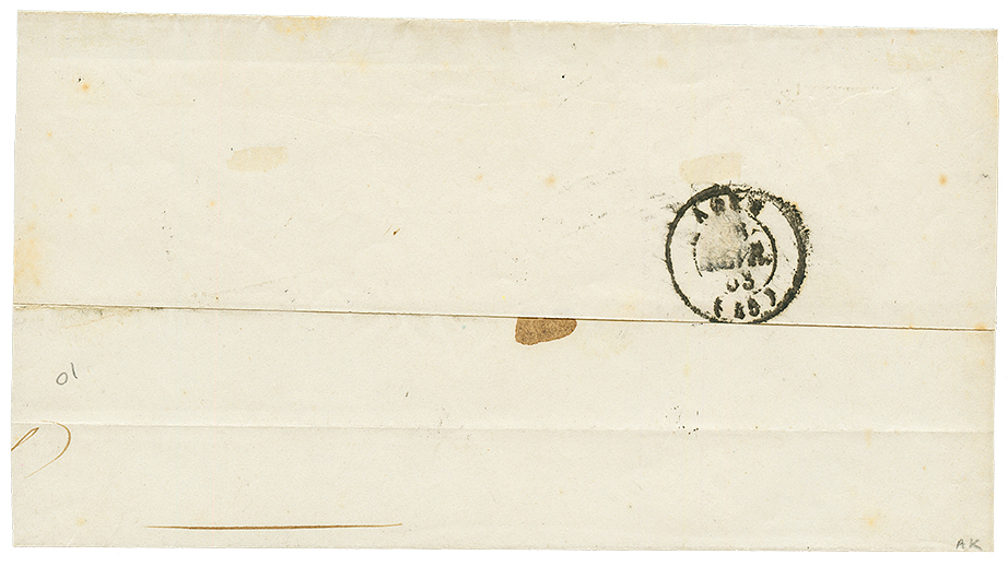 1853 10c CERES(n°1) TB Margés (x2) Obl. PC 1331 + Cursive 45 FRANCESCAS Sur Lettre (ss Texte). Verso, T.15 AGEN. Signé C - 1849-1850 Ceres